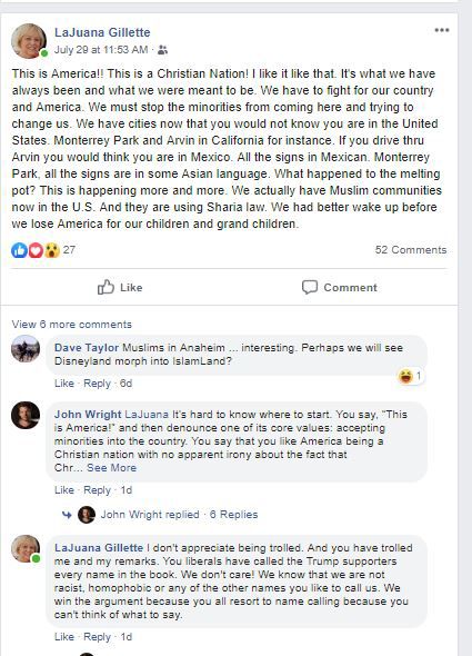 Social media comment thread